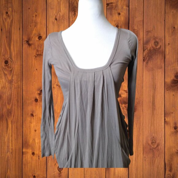 Wilfred Aritzia Women's Small Long Sleeve Tan Dress Slouchy Pockets Scoop Neck - Picture 2 of 10